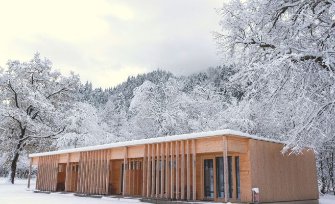 Camping Dornbirn Apartments, AuÃenansicht Winter